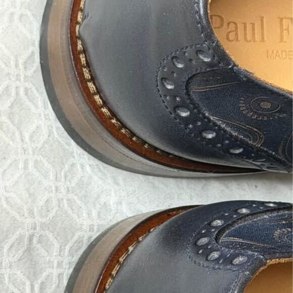 Paul Fredrick Navy Paisley Dress Shoes 13M